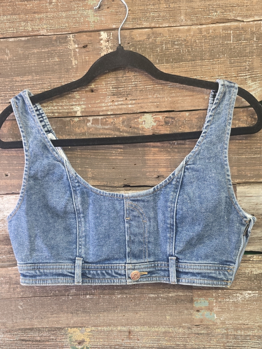 wild fable Faded Blue Denim Crop Tank, Size M